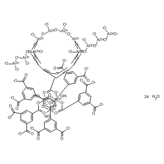 Aluminum, triaquapentakis[μ-[1,3,5-benzenetricarboxylato(3-)-κO1:κO1′]][μ6-[1,3,5-benzenetricarboxylato(3-)-κO1:κO1′:κO3:κO3′:κO5:κO5′]]deca-μ-hydroxydodecahydroxy-μ3-oxotetradeca-, tetracosahydrate