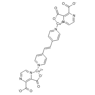 [μ-[4,4′-(1E)-1,2-Ethenediylbis[pyridine-κN]]]bis[2,3-pyrazinedicarboxylato(2-)-κN1,κO2]dicopper